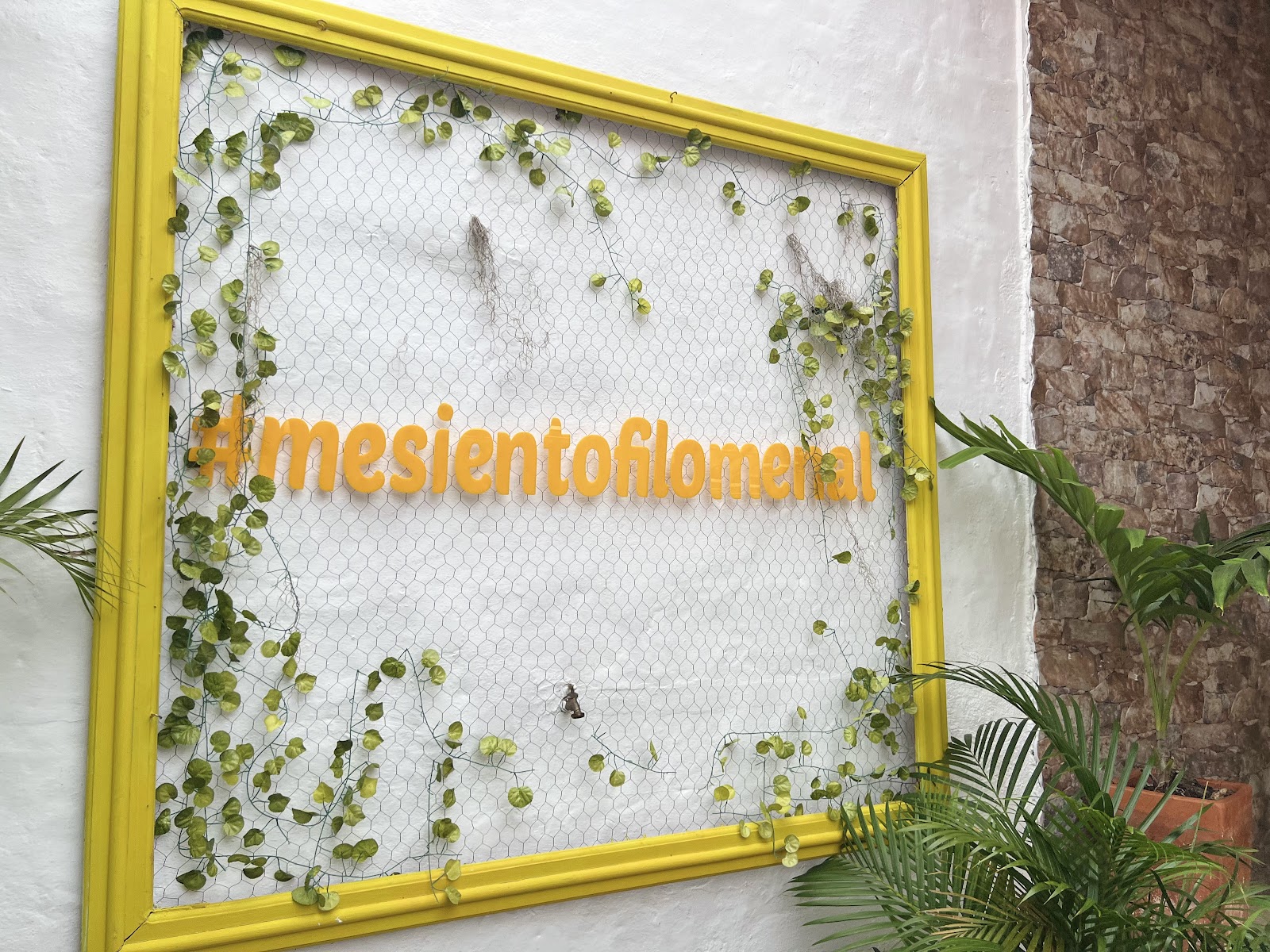 Marco amarillo con el lema #mesientofilomena