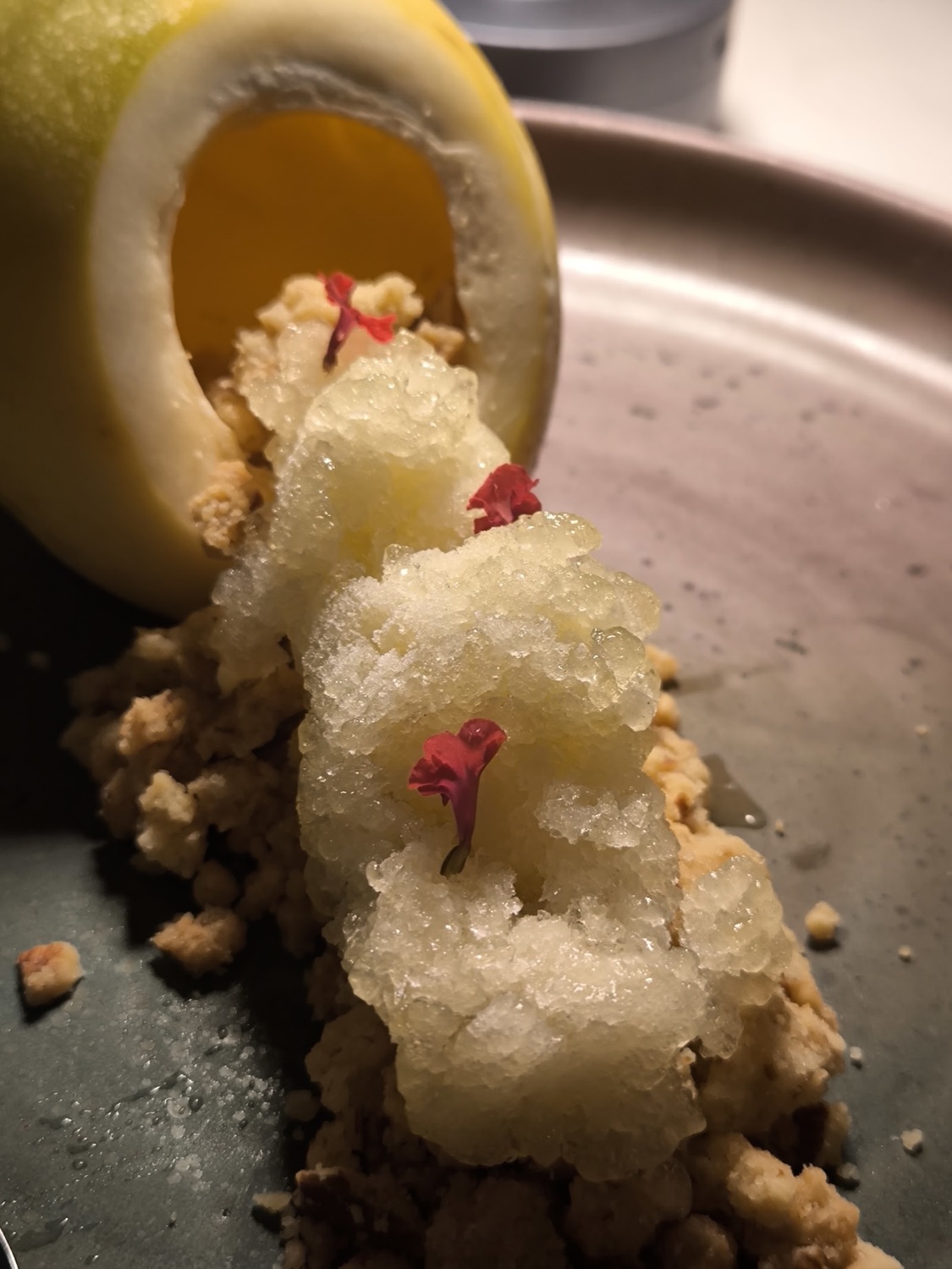 Postre con flores